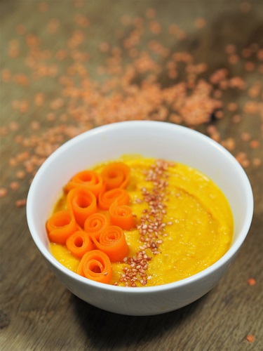 Red lentils and carrot soup