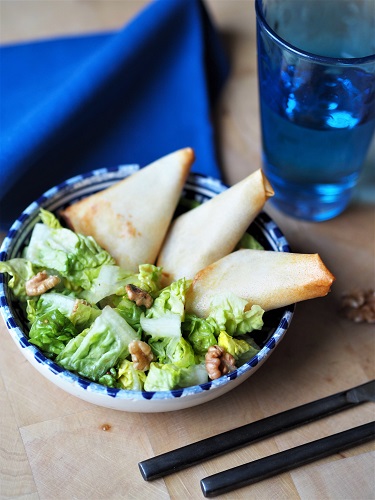 French recipe - Samosa French Style with Pears and Blue Cheese