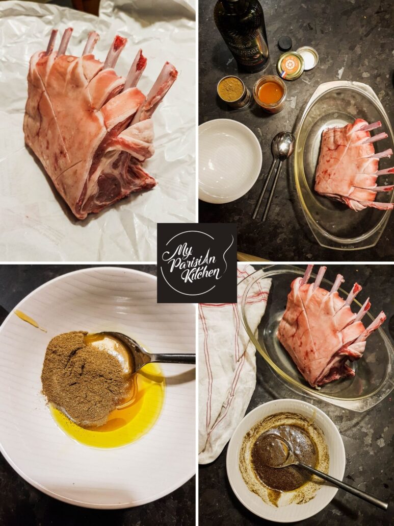 badigeonner la viande de miel, cumin et huile d'olive