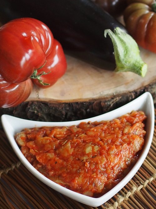 Sauce tomate à l'aubergine, light et express