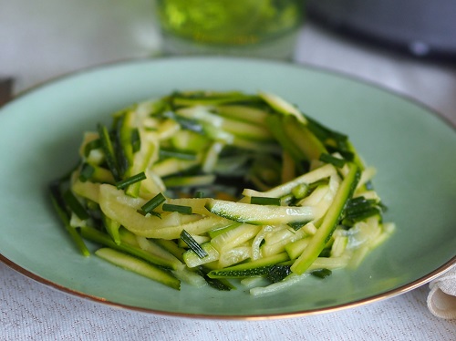 Zucchini Marinated in Lemon Juice and Olive Oil