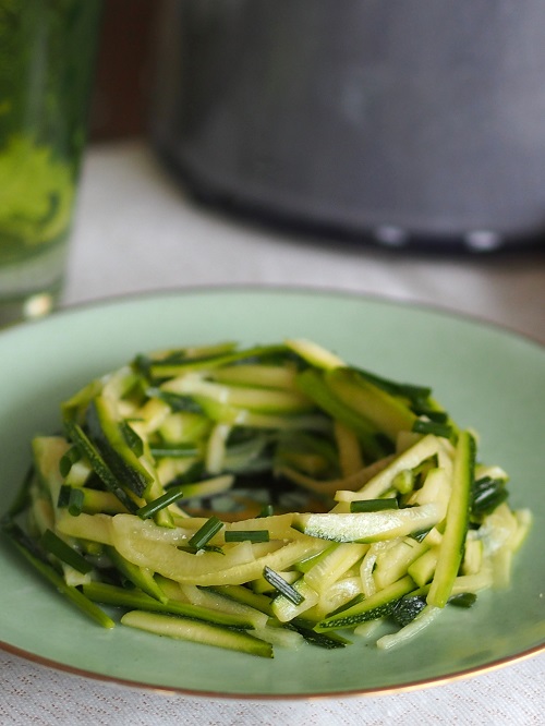 Zucchini Marinated in Lemon Juice and Olive Oil