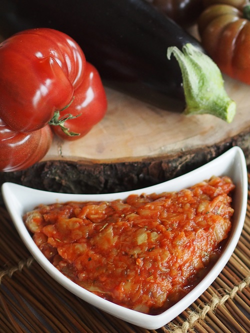 Une sauce tomate a l'aubergine