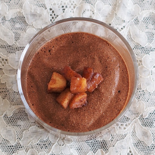 Chocolate Mousse with Caramelized Apples