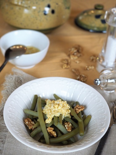 Green Beans Mixed Salad with Hard-boiled Egg French Vinaigrette Dressing