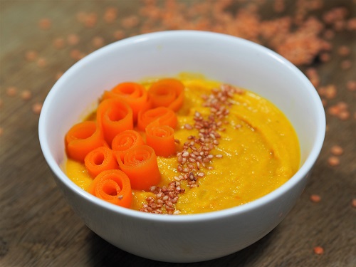 Red lentils and carrot soup