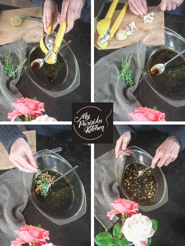 marinade pour viande au bbq citron, ail, thym