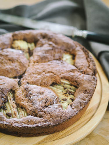 Pear and Chocolate Cake with Chestnut Flour (gluten free)
