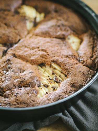 Pear and Chocolate Cake with Chestnut Flour (gluten free)