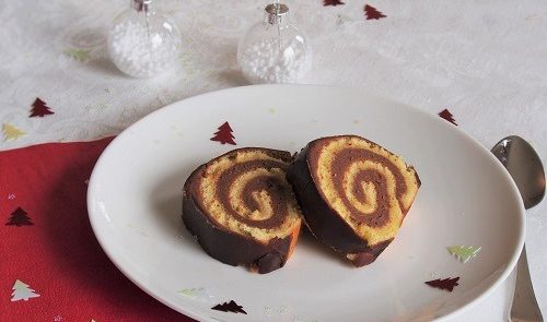Bûche de Noël au chocolat et au fruit de la passion de Pierre Hermé