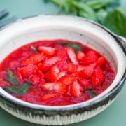 Compotée de fraise au basilic