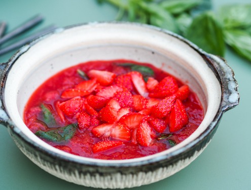 Compotée de fraise au basilic