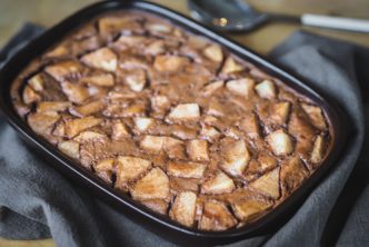 Chocolate and pear French clafoutis