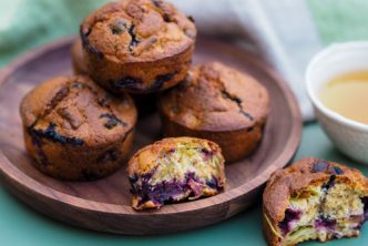 Rhubarb and Blackcurrant Muffins