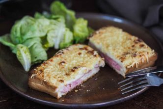 French authentic bistro style croque monsieur