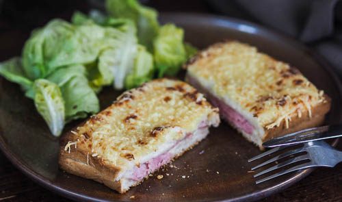 French authentic bistro style croque monsieur