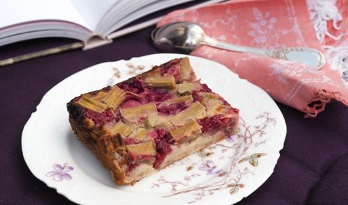 rhubarb and red fruit French clafoutis