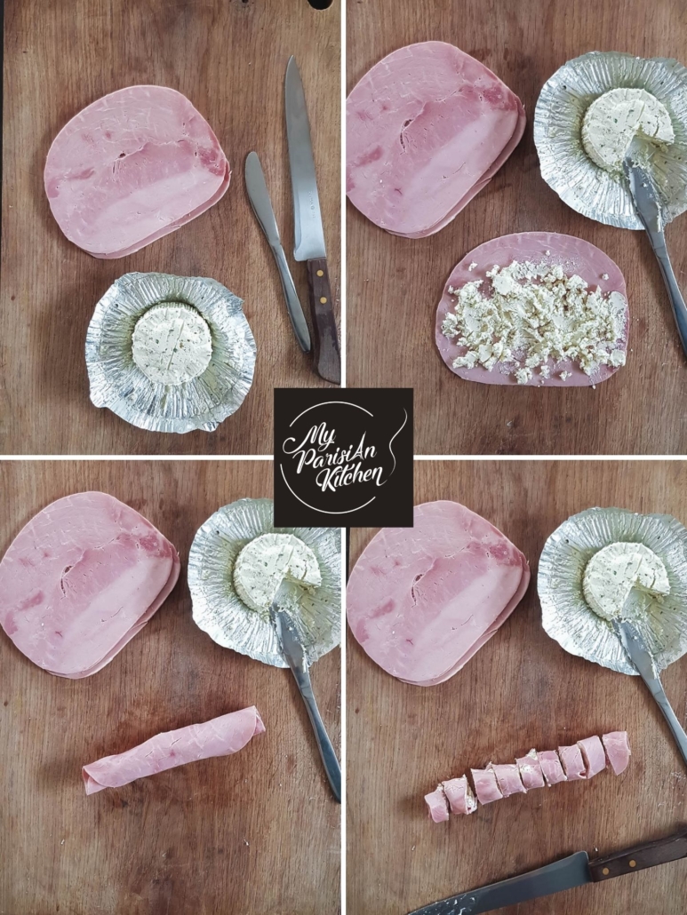 Boursin cheese and Ham Rolls step by step