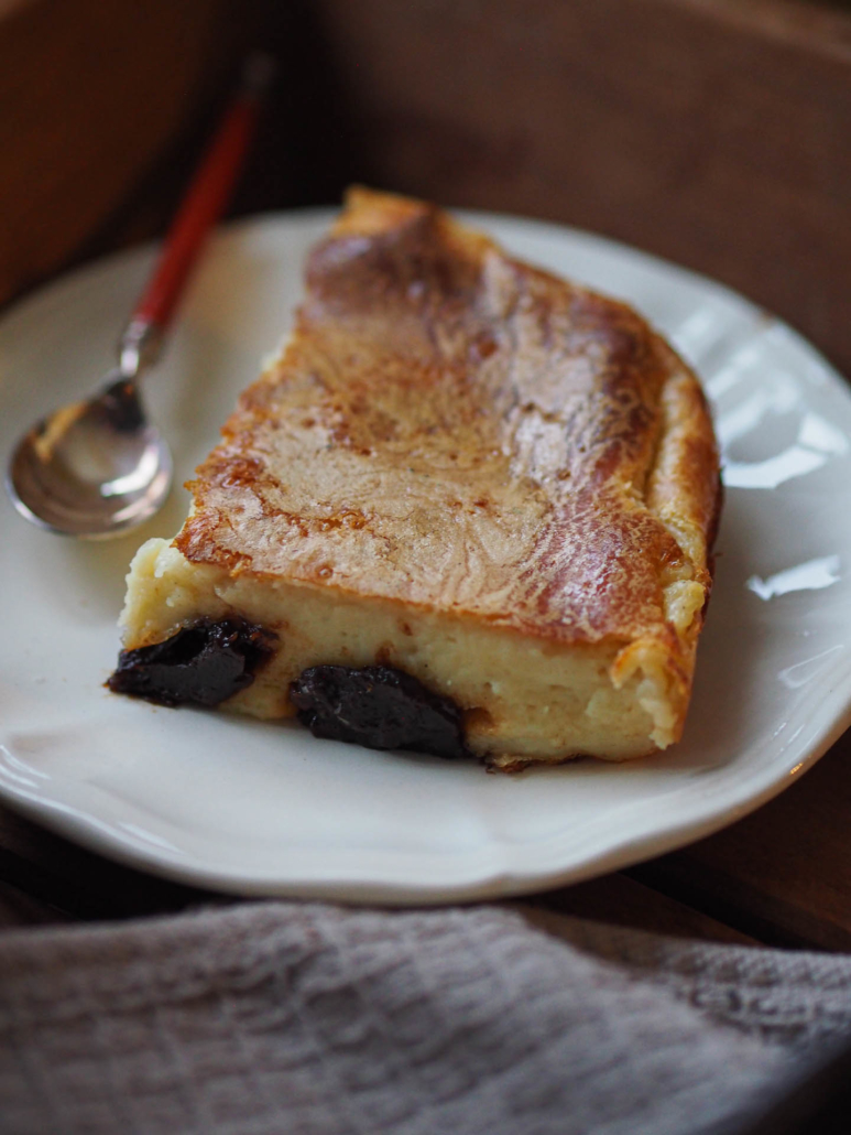 Far breton prune cake from Brittany with prunes
