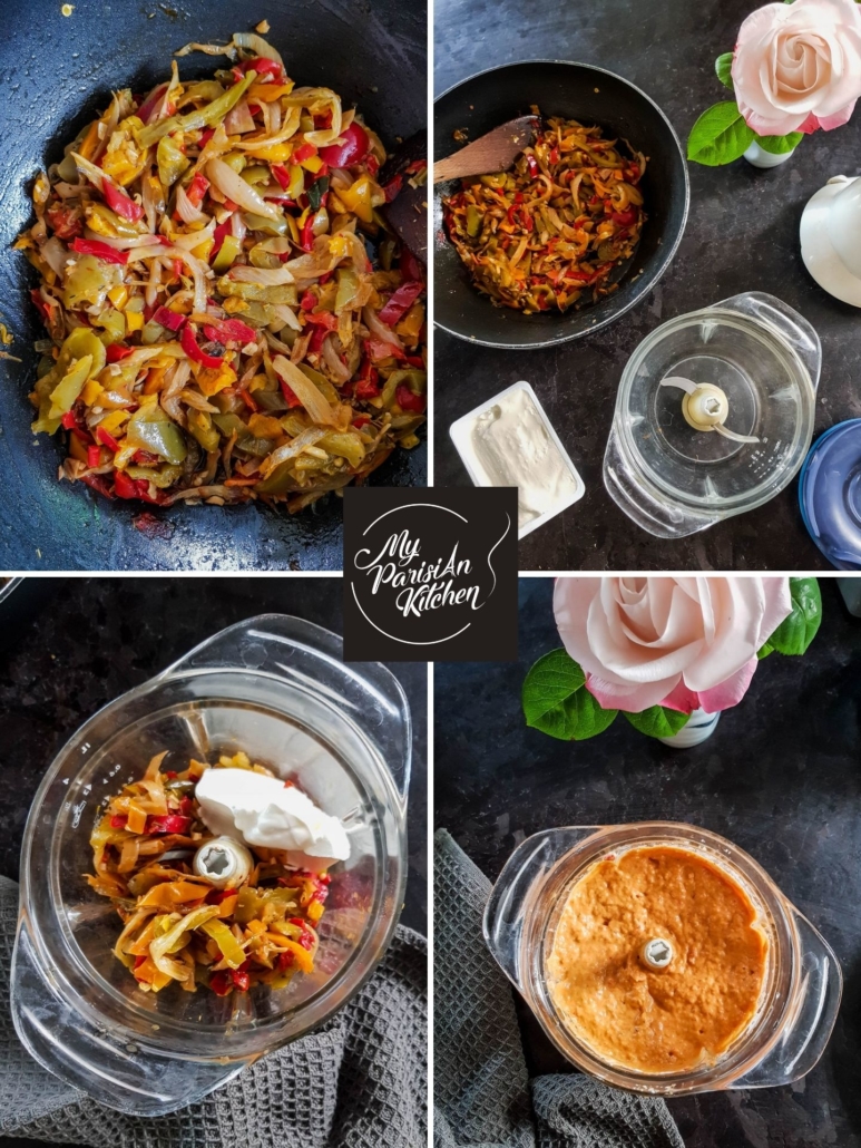 sauce aux poivrons poêlés pour l'apéritif en dip ou en accompagnement