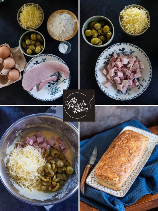 ham, cheese and olive loaf French savory loaf step by step