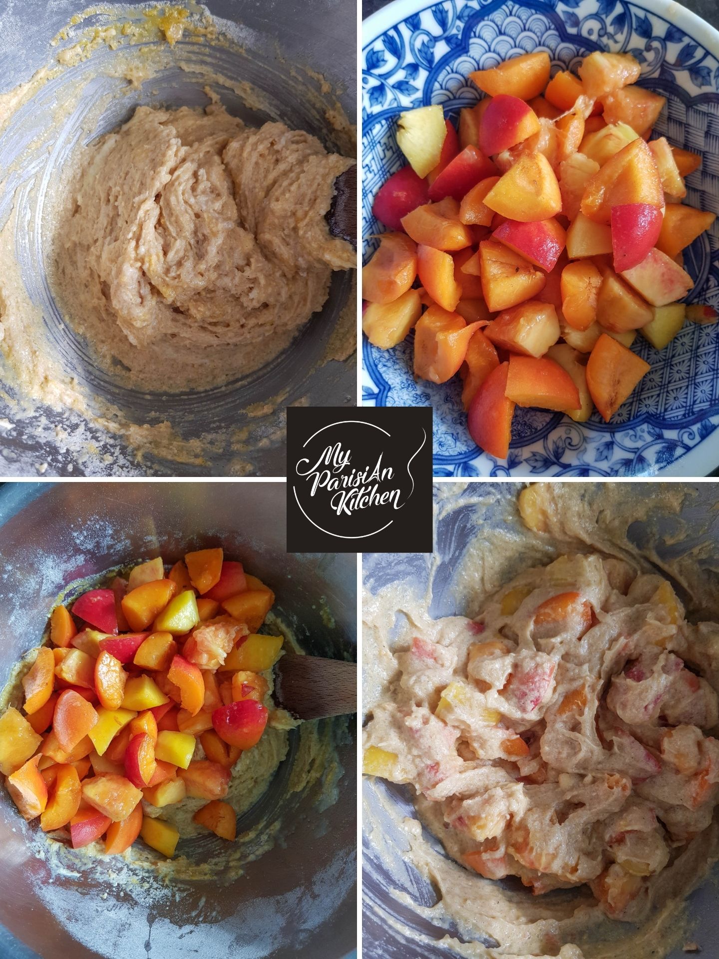 French peach and apricot moelleux cake step by step