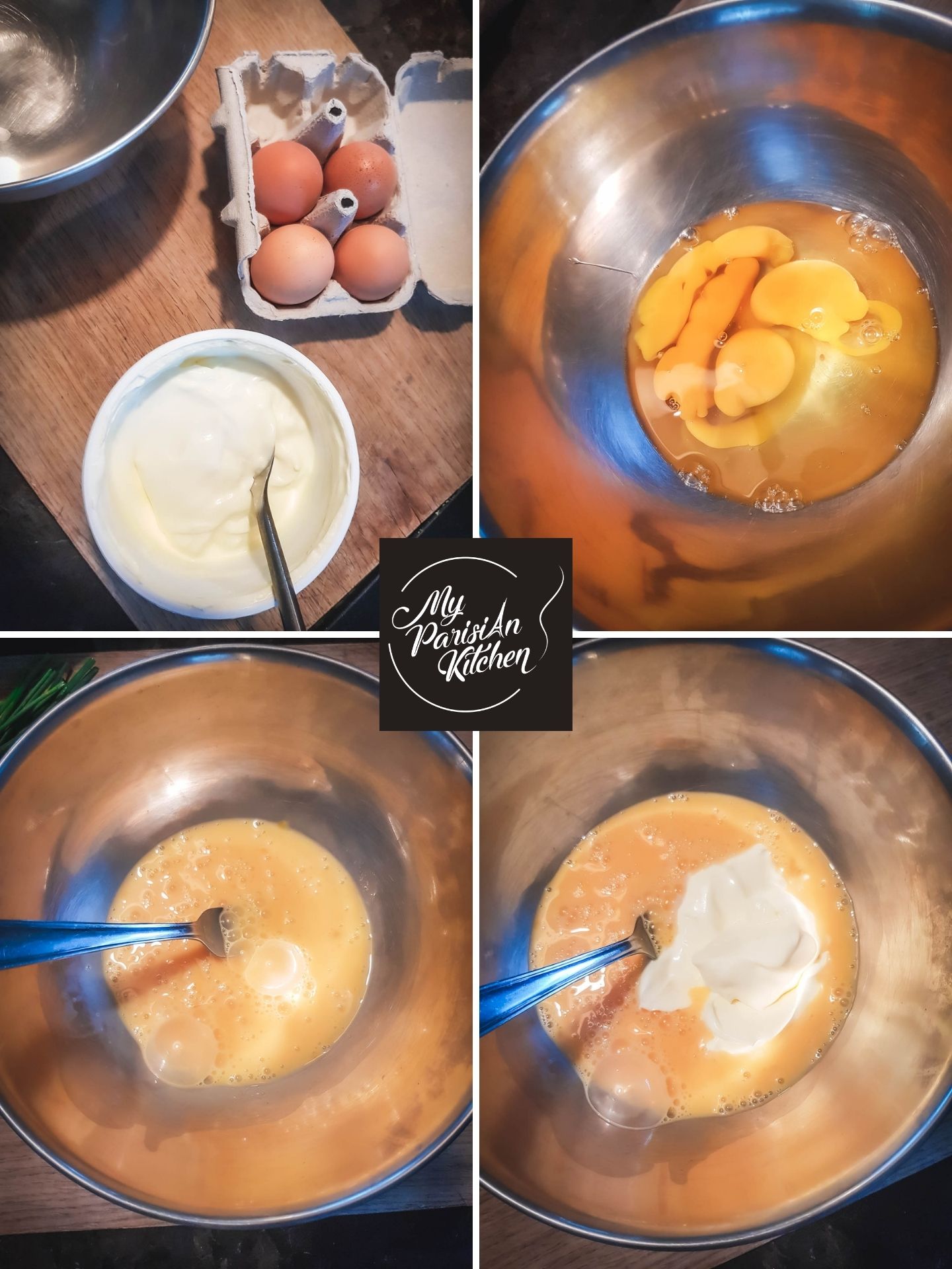 french step by step quiche batter