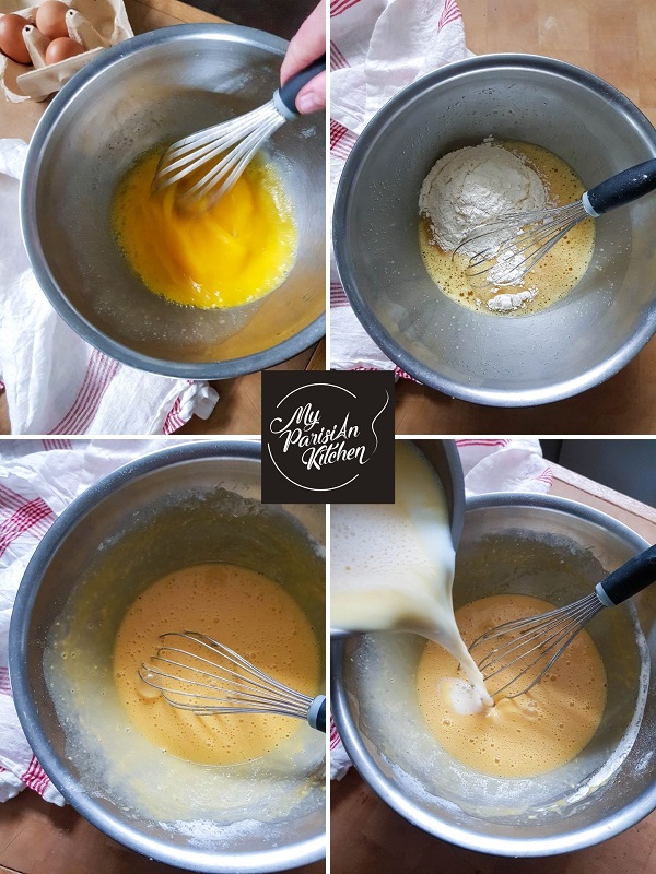 préparation de la pâte pour le clafoutis