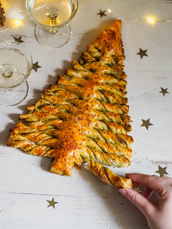 appetizer french style with pastry Christmas tree
