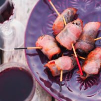 prunes wrapped in bacon for apero.