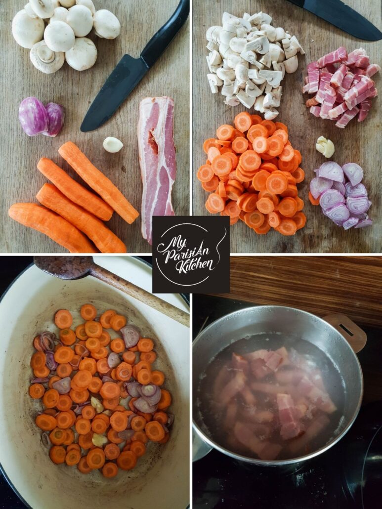 Preparing your ingredients for your beef bourgignon