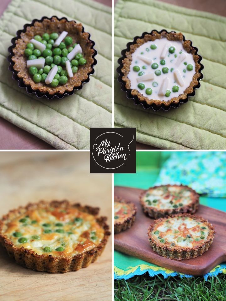 Les grandes étapes pour faire une tartelettes aux petits pois et au fromage de brebis