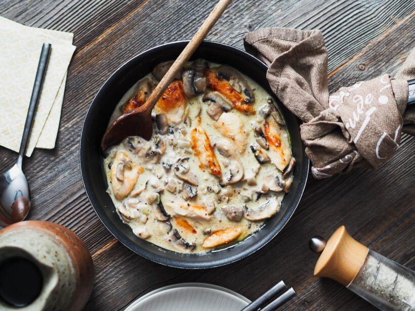 Poulet à la crème et champignons Recette familiale facile